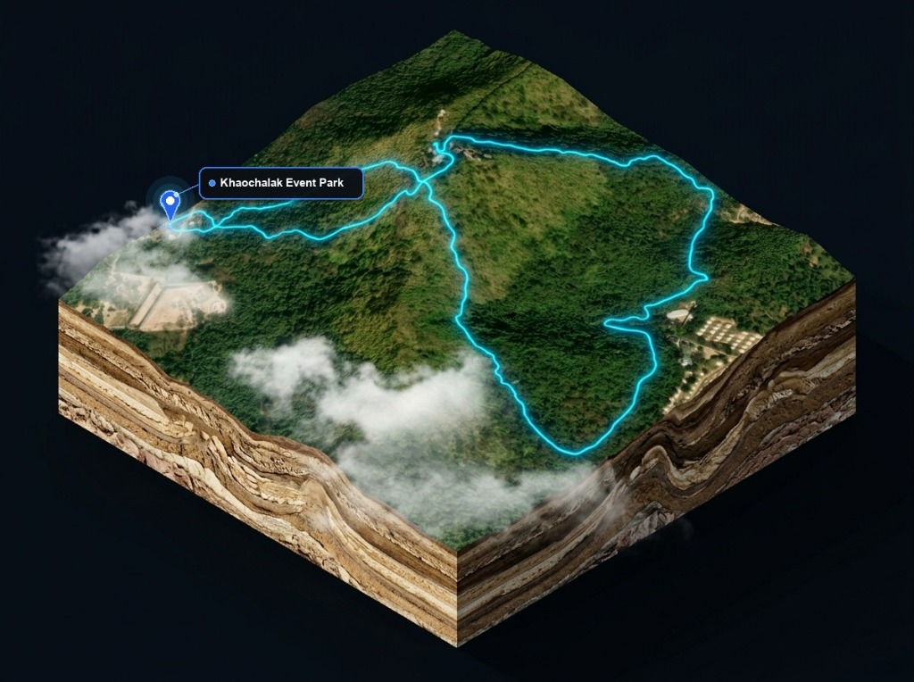 แผนที่เส้นทาง 3D Khaochalak Trail Repeat 2027 #2 (Khaochalak Event Park)